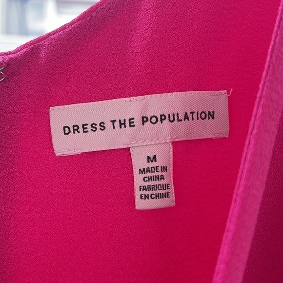 Dress The Population - Iris High Slit Evening Gown - Bright Fuschia Size Medium - Picture 10 of 13